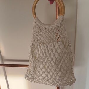 Banana Republic Cream Drawstring Bag
